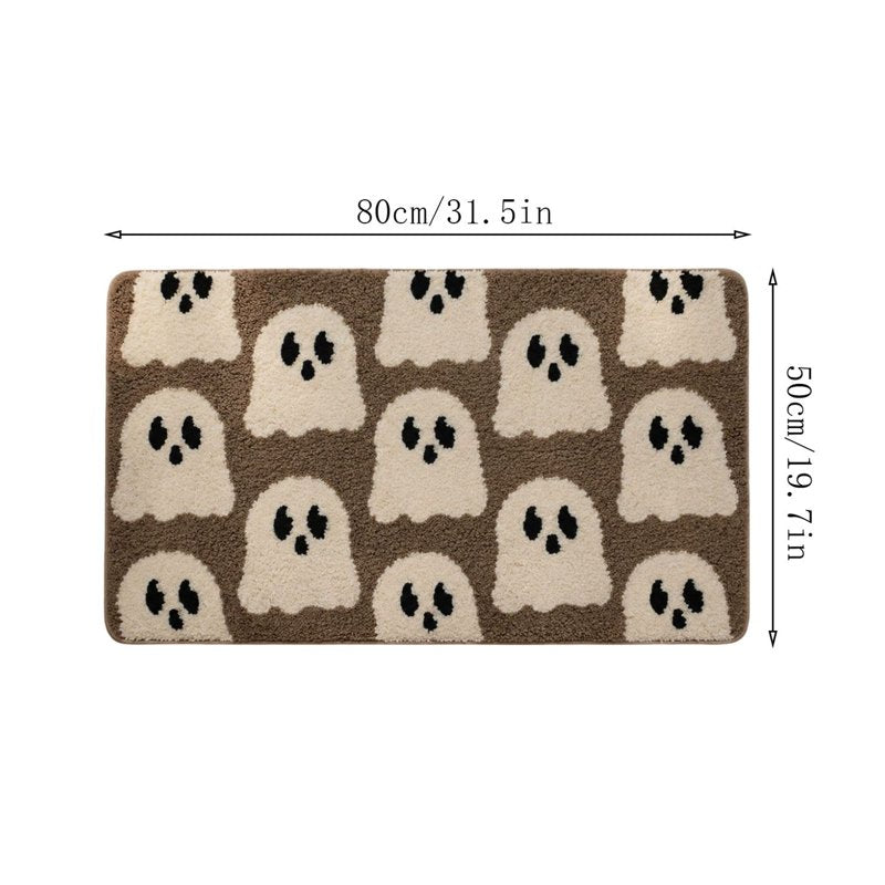 WWC Halloween Ghost Door Mat - 32x20 Inch Non-Slip Fall Entryway Rug - Variation Ghost-L