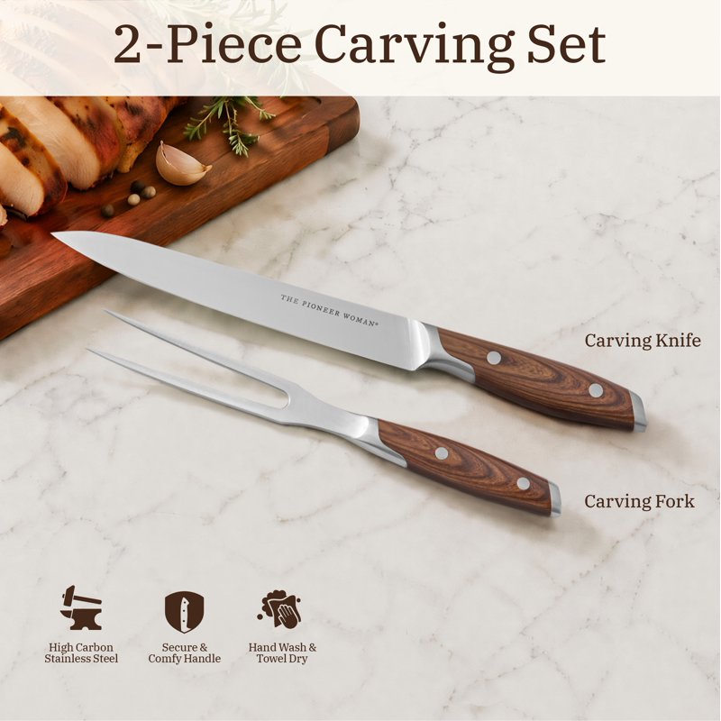 Stainless Steel Carving Set - 2-Piece Knife & Fork