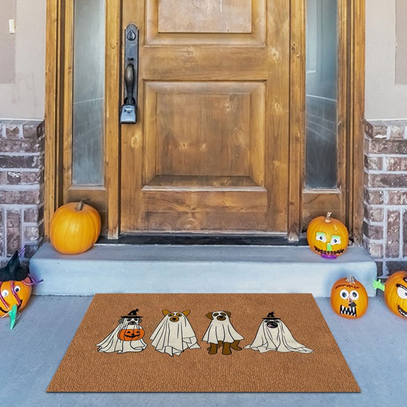 Halloween Ghost Dog Doormat - Indoor Outdoor Pet Entry Rug for Dog Lovers