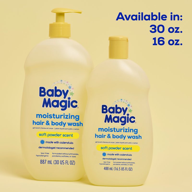 Gentle Tear-Free Baby Hair & Body Wash - 2 Pack, Soft Powder Scent, 16.5 oz