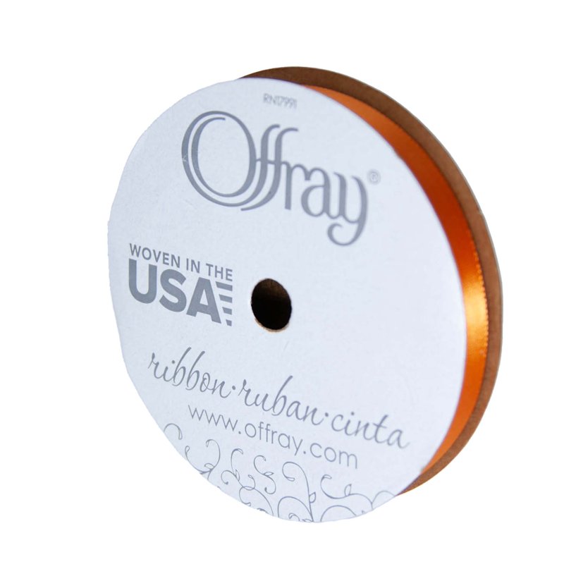 (3 Pack) Offray Satin Ribbon - Torrid Orange 3/8" x 18' - Craft Trim Set