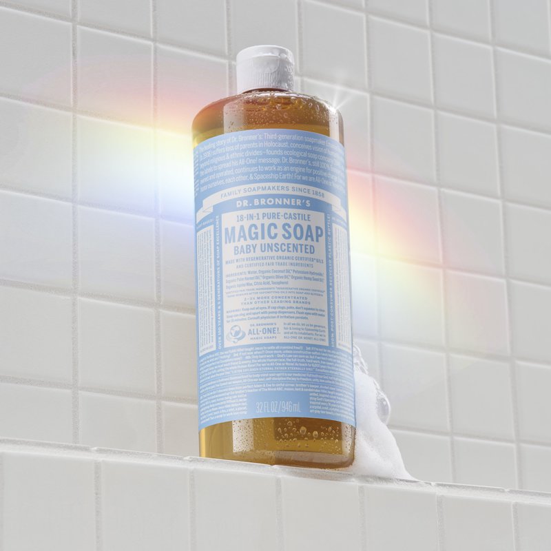 Unscented Pure-Castile Liquid Soap - Organic Multi-Purpose Body Wash