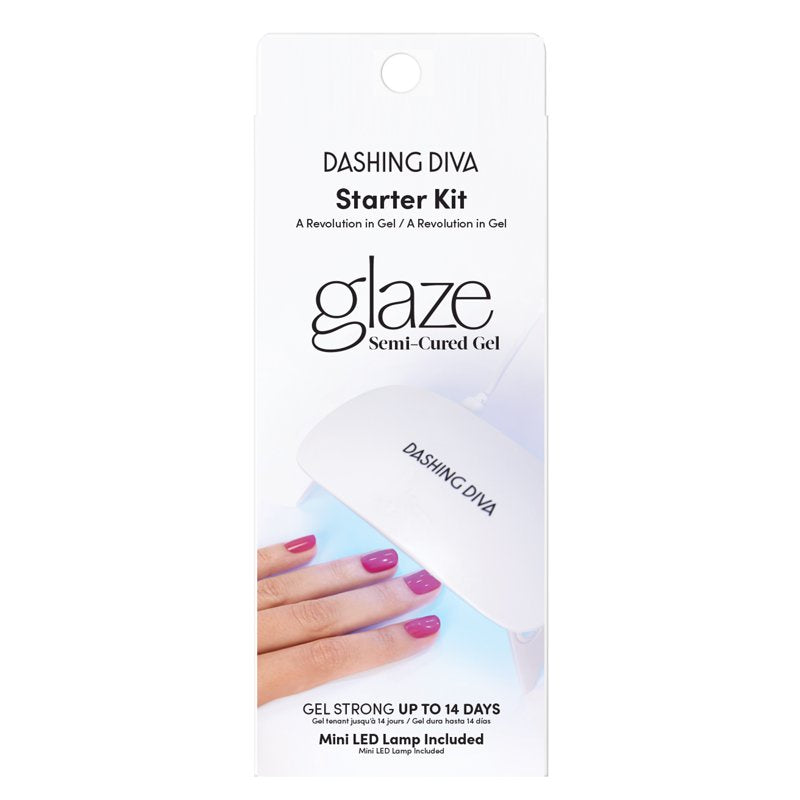 Semi-Cured Gel Nail Polish Strip Starter Kit with Mini LED Lamp