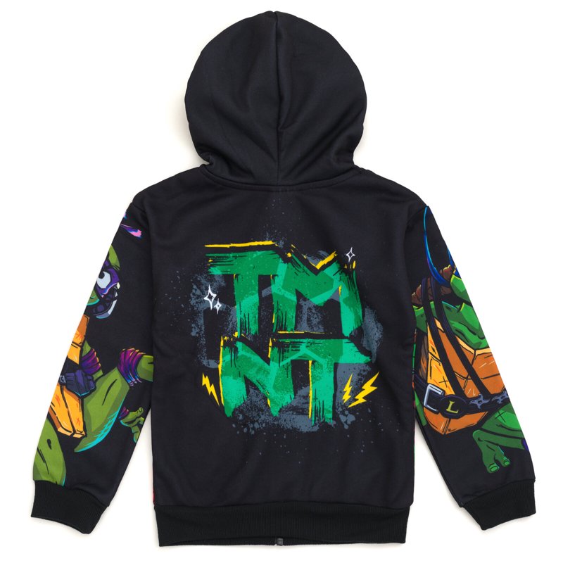 Teenage Mutant Ninja Turtles Toddler Boys' Fleece Zip-Up Hoodie - Black, 2T