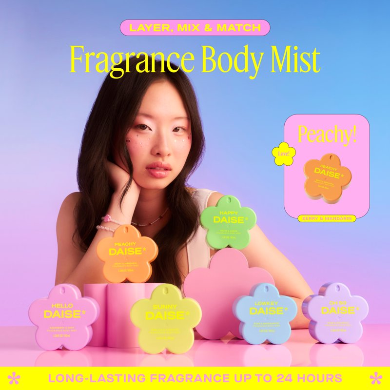 Peachy Fragrance Body Mist - Berry & Mandarin Scented Hair & Body Spray