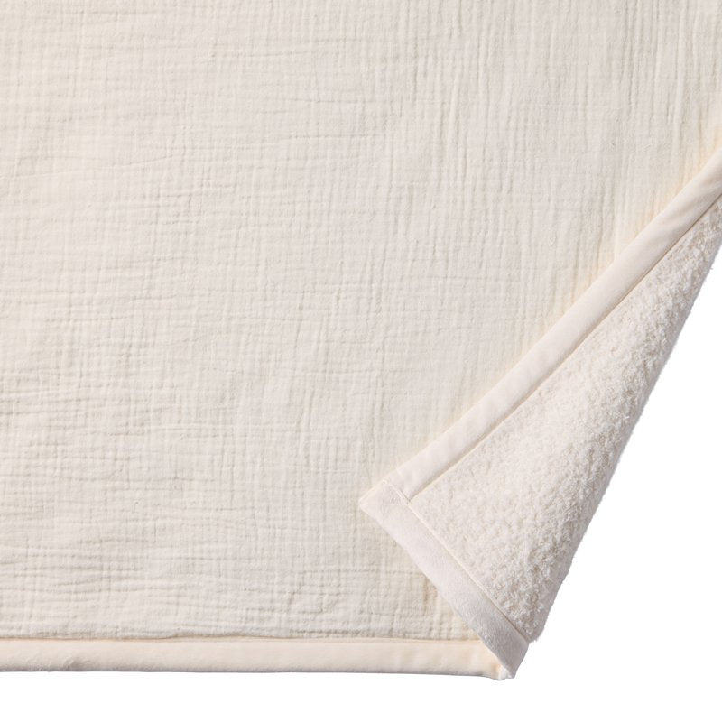 Oversized Reversible Throw Blanket - Gauze to Cozy Knit - Vanilla Dream