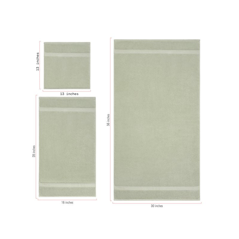 Dobby Bath Towel - Sage Green, 100% Cotton, Soft & Absorbent - Beautiful by Drew Barrymore, Solid Print