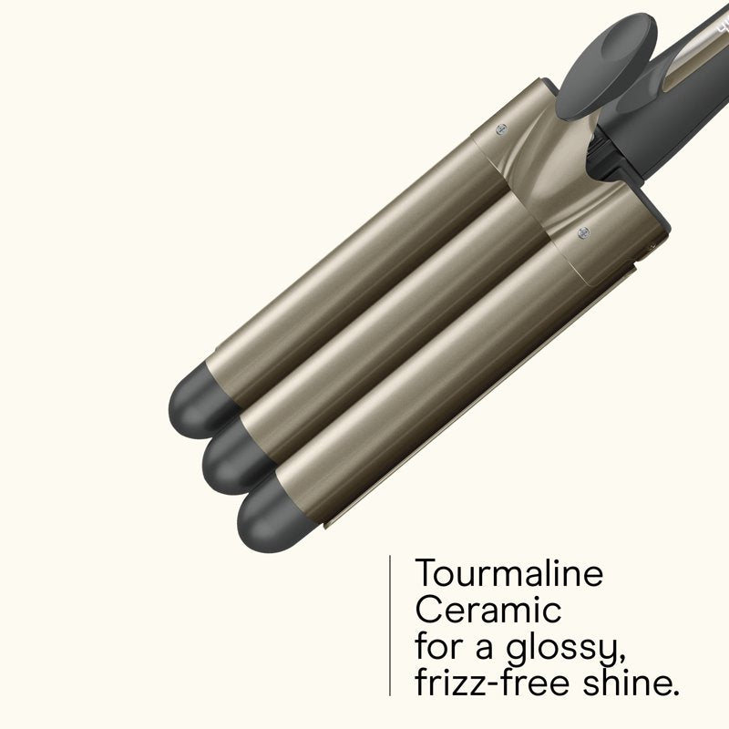 Triple Barrel Hair Waver, 1-Inch Ceramic & Tourmaline Curling Iron