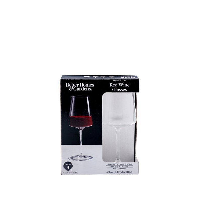 Clear Flared Red Wine Glass with Stem - 17oz, Single