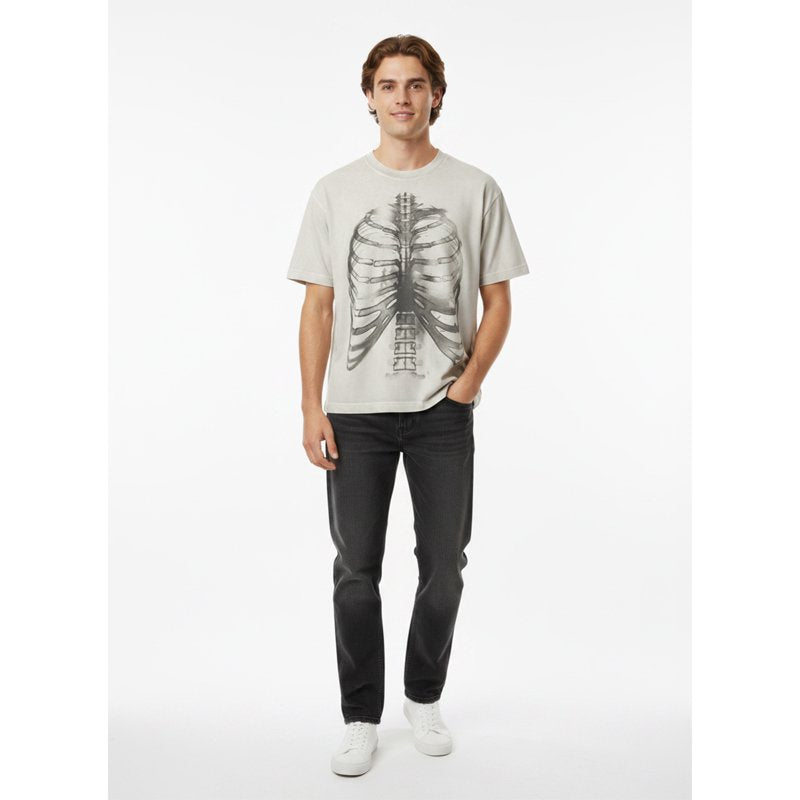 Men's Halloween Chest X-Ray Graphic T-Shirt - Egret 2XLT