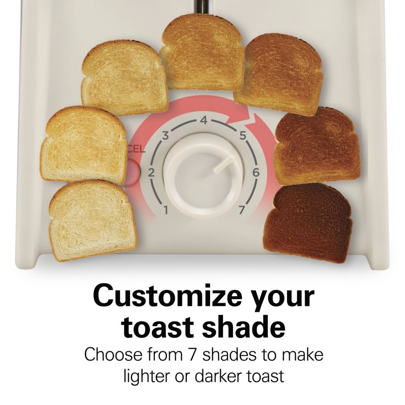 2 Slice Toaster with Wide Slots and Bagel Function - Beige
