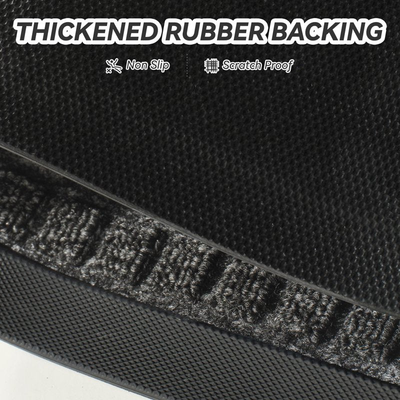 Outdoor Doormat 24x47 Inches Non-Slip Rubber Entrance Rug Checker Gray