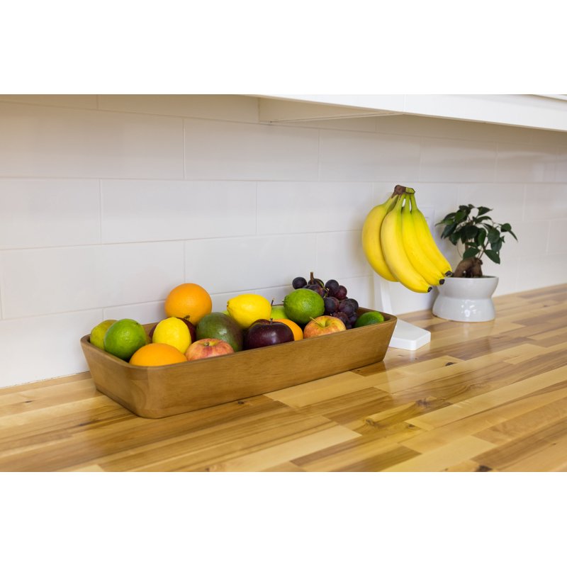 Acacia Wood Oval Serving Bowl - 2 Pack, Natural Finish