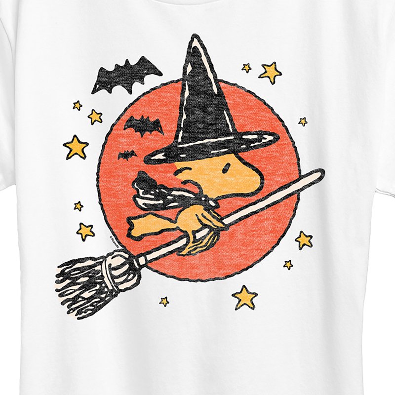 Peanuts Woodstock Witch Women's Graphic T-Shirt XL White Short Sleeve