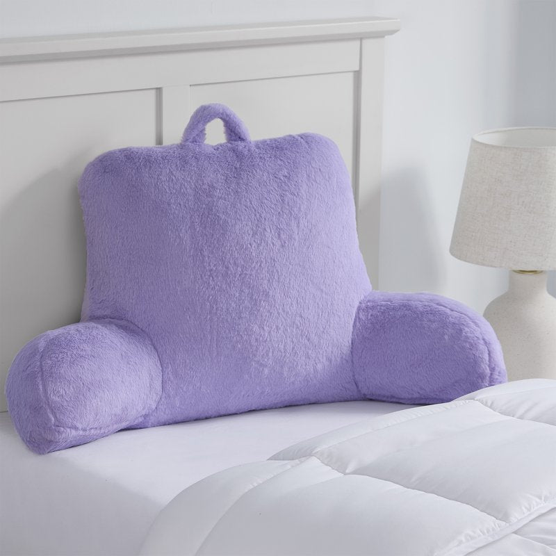 Mainstays Faux Fur Plush Bedrest Pillow - Specialty Size Lilac Bud