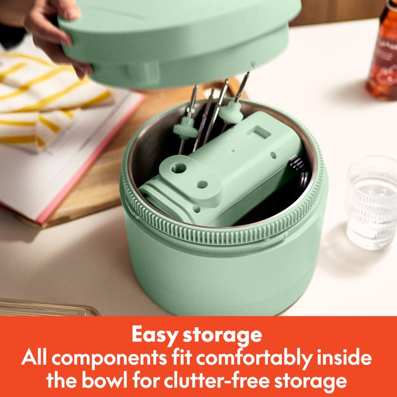 3.5 Qt Hand & Stand Mixer - Electric Mixer with Bowl, Dough Hook, Whisk & Egg Beater - Seaglass