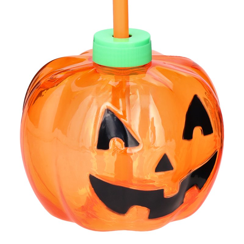 Light-Up Jack-o'-Lantern Tumbler - Halloween Reusable Drinkware with LED Light, 15.9 oz