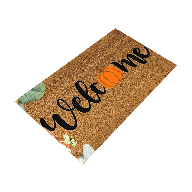 Halloween Pumpkin Area Rug - Black & Yellow Non-Slip Floor Mat, 19.67x31.49 Inch - Variation M
