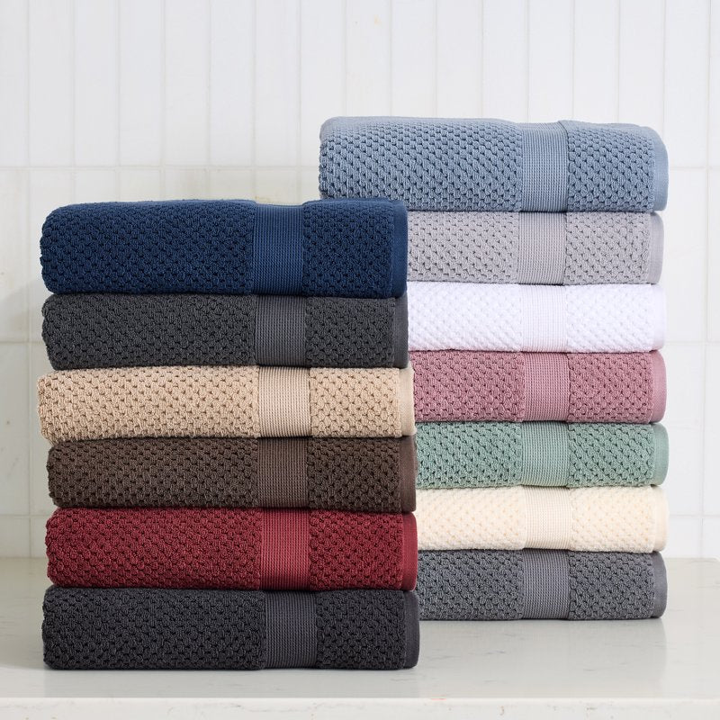 Blue Silver Cotton Popcorn Textured Bath Sheet - Soft & Absorbent, 34x64 Inches