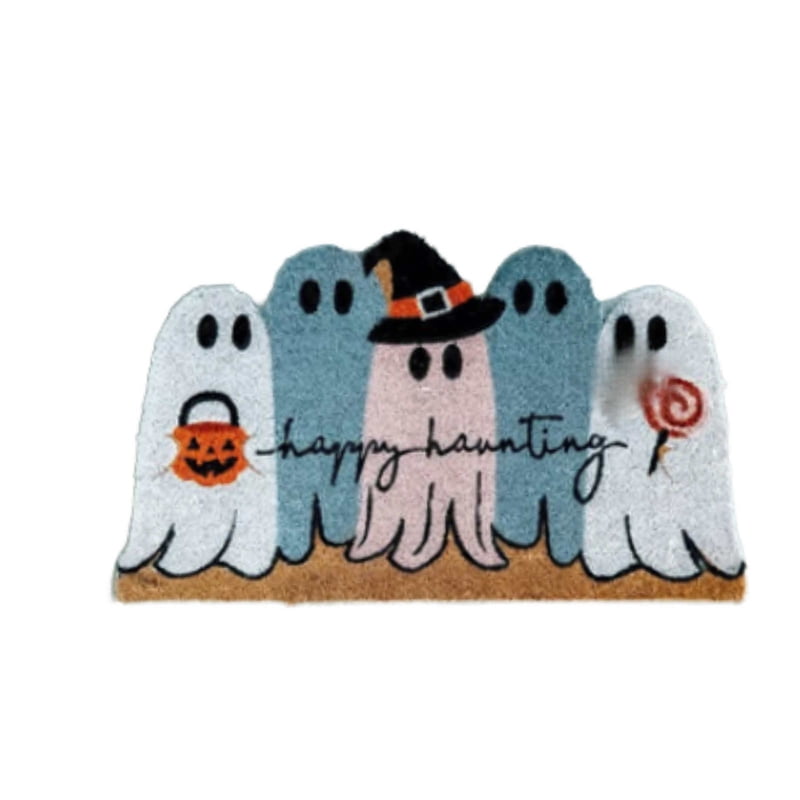 Halloween Ghost Doormat G - Colorful Spooky Washable Non-Slip Rug for Front Door