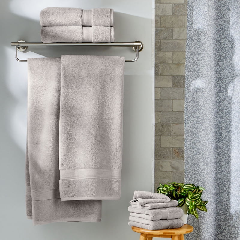 Better Homes & Gardens Signature Soft Solid Cotton Bath Towel - Soft Silver