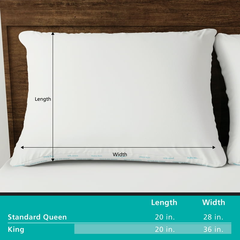 2 Pack King Extra Firm Back and Side Sleeper Bed Pillow - Hypoallergenic Support