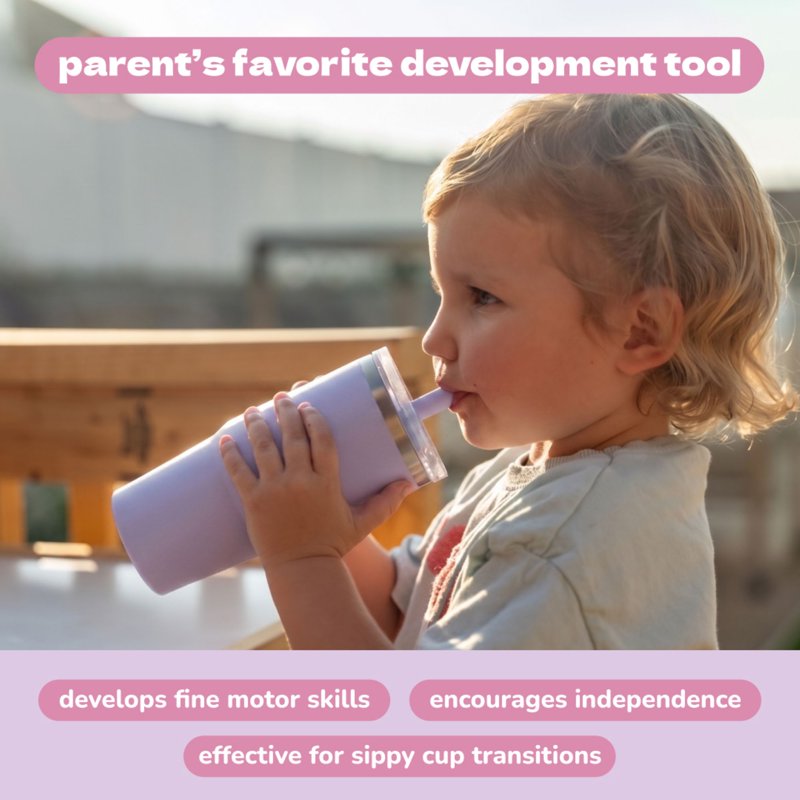 Kids Insulated Travel Tumbler with Straw - Purple 12oz
