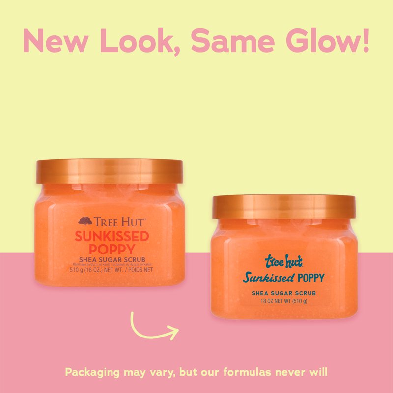 Sunkissed Poppy Shea Sugar Body Scrub - Exfoliating & Nourishing, 18 oz