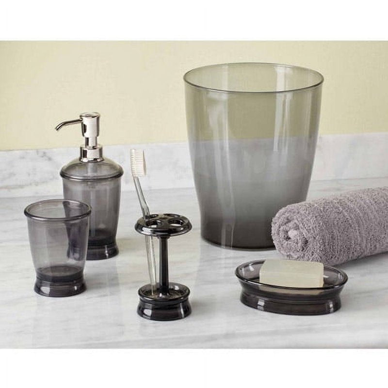 InterDesign Franklin Soap Dispenser Pump - Smoke, 12oz Refillable Bathroom & Kitchen