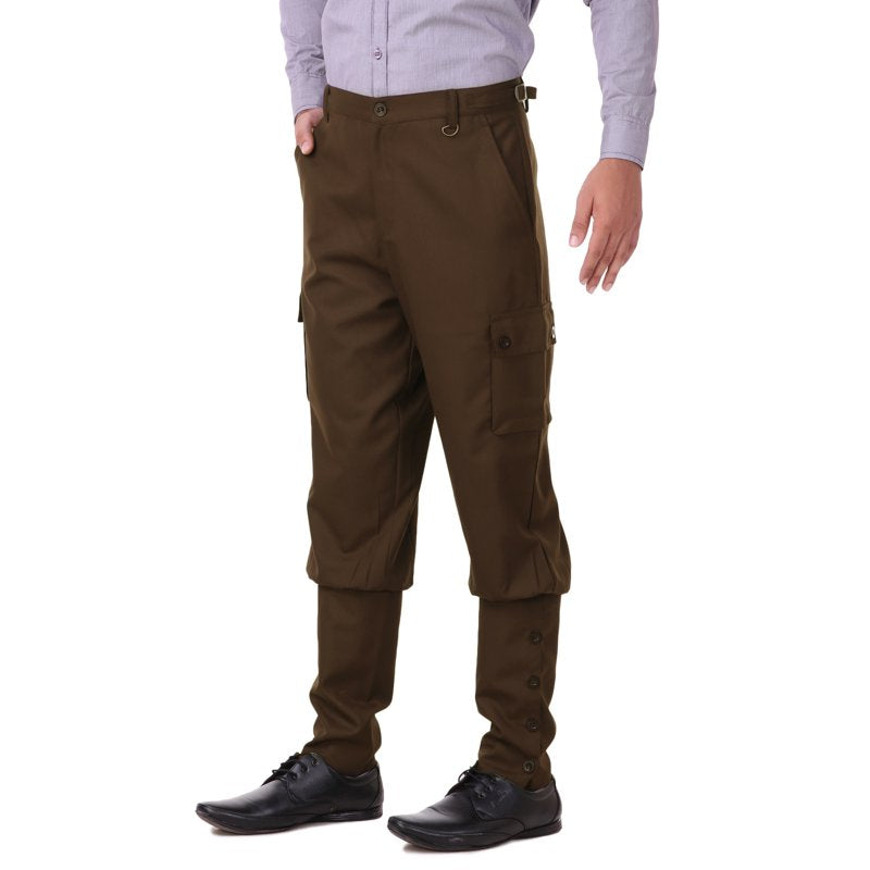 Men's Victorian Steampunk Airship Costume Pants - Espresso, Large