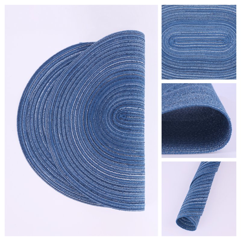 Oval Placemats for Dining Table - 6 Pack, Blue 19.7" x 14"