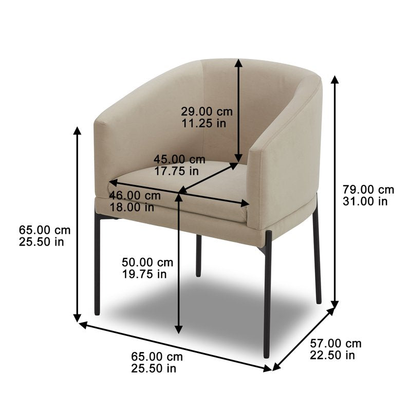 Wyatt Velvet Dining Chairs - Beige, 2 Pack