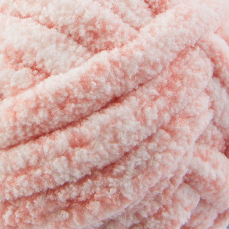 Pink Chenille Heathered Yarn - 33 Yards Super Bulky Knitting & Craft Yarn - Daylily Pink