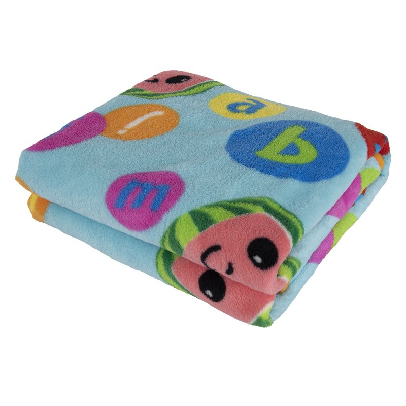 Cocomelon Toddler Blanket - Coral Plush Character Print, 40x50 Inches - Blue Variation