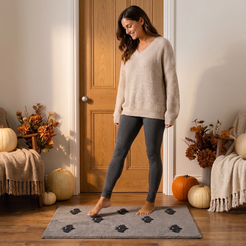 Halloween Bat Doormat - L Variation, 15.75x23.62 Inch Non-Slip Absorbent Entry Rug