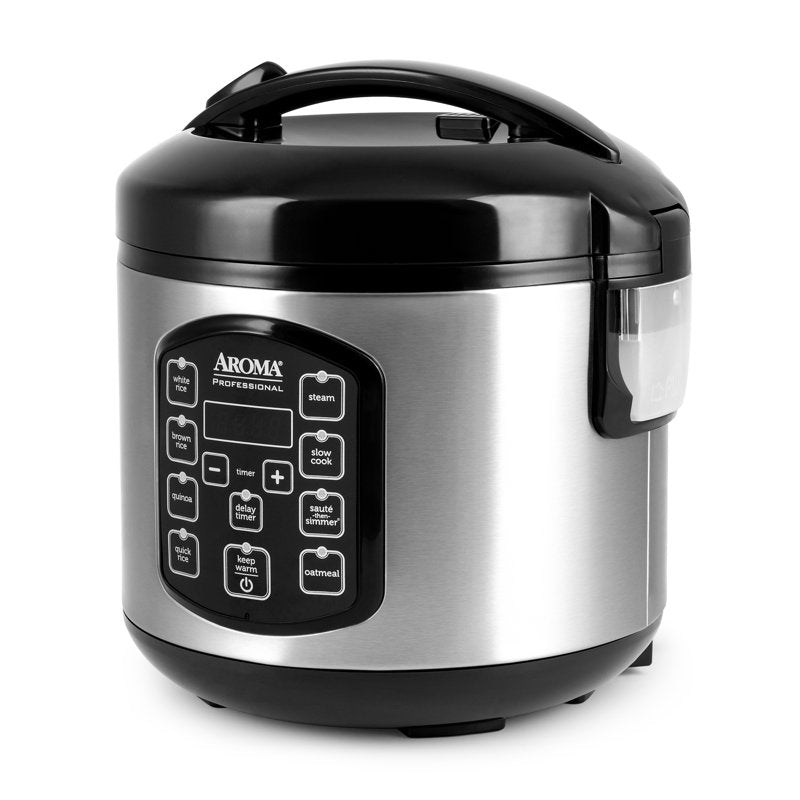 8-Cup Digital Rice Cooker and Food Steamer - Stainless Steel Multicooker