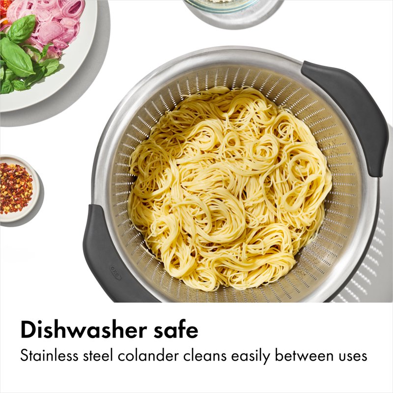 5 Quart Stainless Steel Colander with Non-Slip Handles