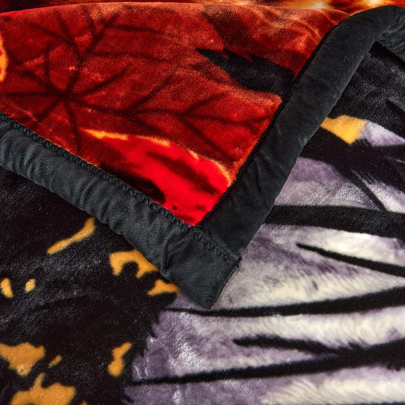 King Size 2-Ply Plush Blanket - Thick Warm Bedspread for Winter - Tiger