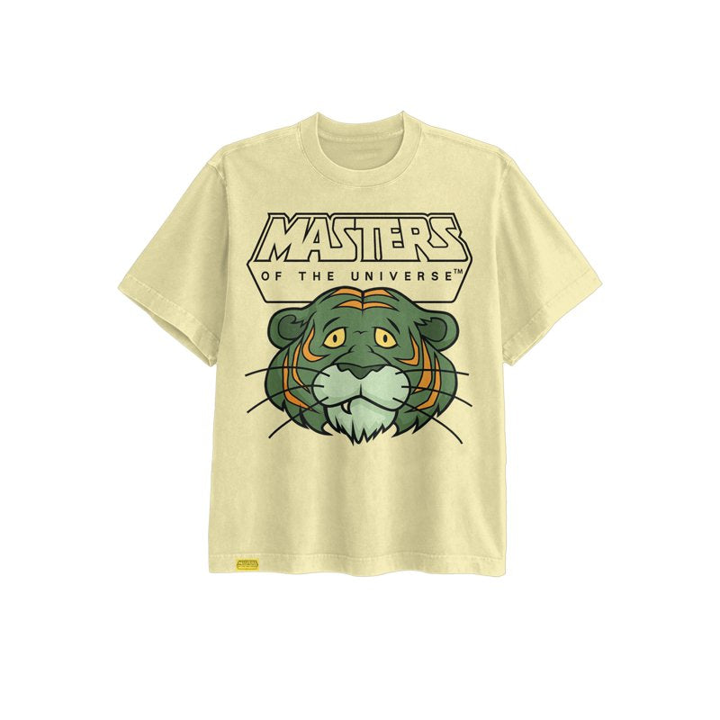 Men's Graphic Tee with Skeletor Artwork - Vintage Wash, 3XL, Light Yellow