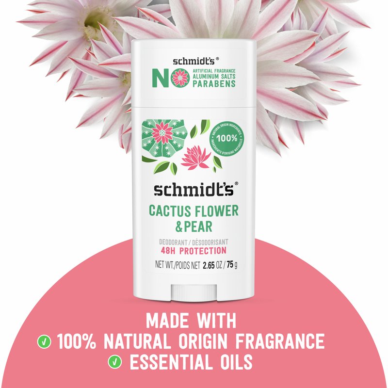 Aluminum-Free Vegan Deodorant Stick, Cactus Flower & Pear, 2.65 oz