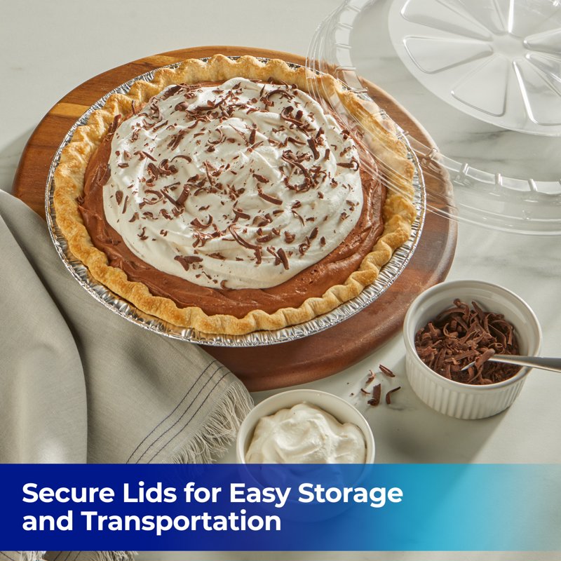 10-Inch Round Foil Pie Pans with Lids - 2 Pack