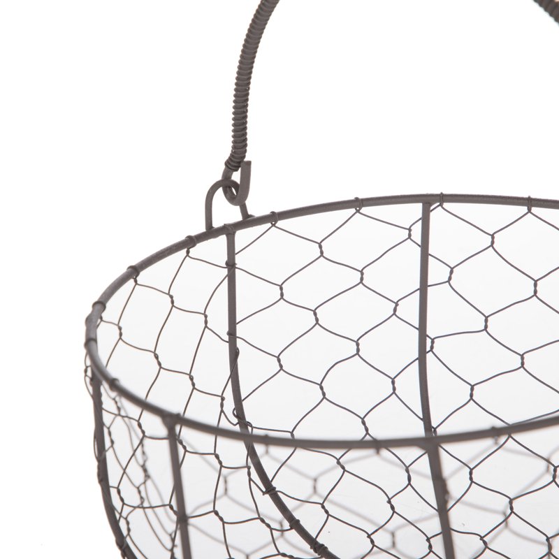 Mainstays Chicken Wire Storage Basket - Brown, Moveable Handle, 4.5 In H - Single