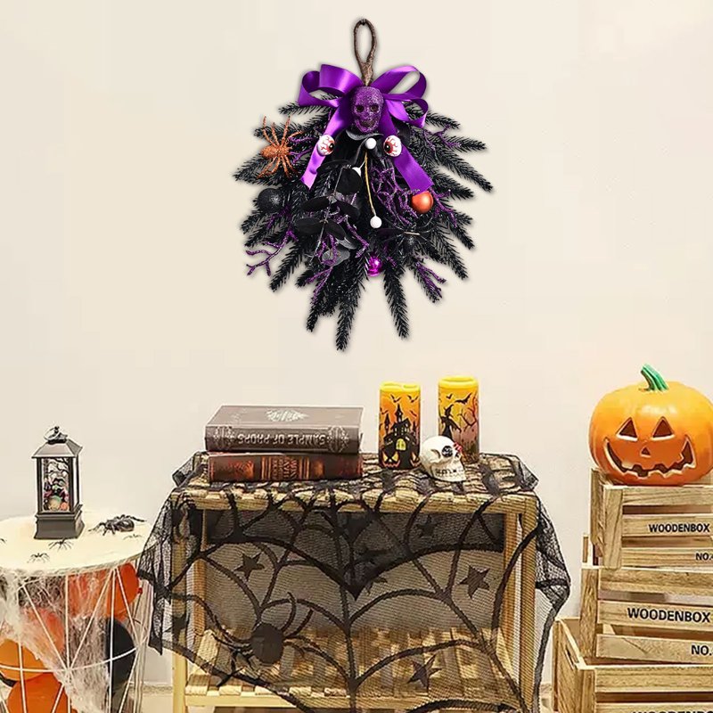 Halloween Wreath for Front Door L-9 - Spooky Fall Door Decorations for Home & Porch