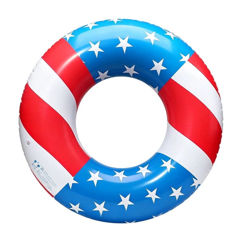 Vikakiooze USA Flag Pool Float - Patriotic 24-Inch Swim Ring for Kids & Adults