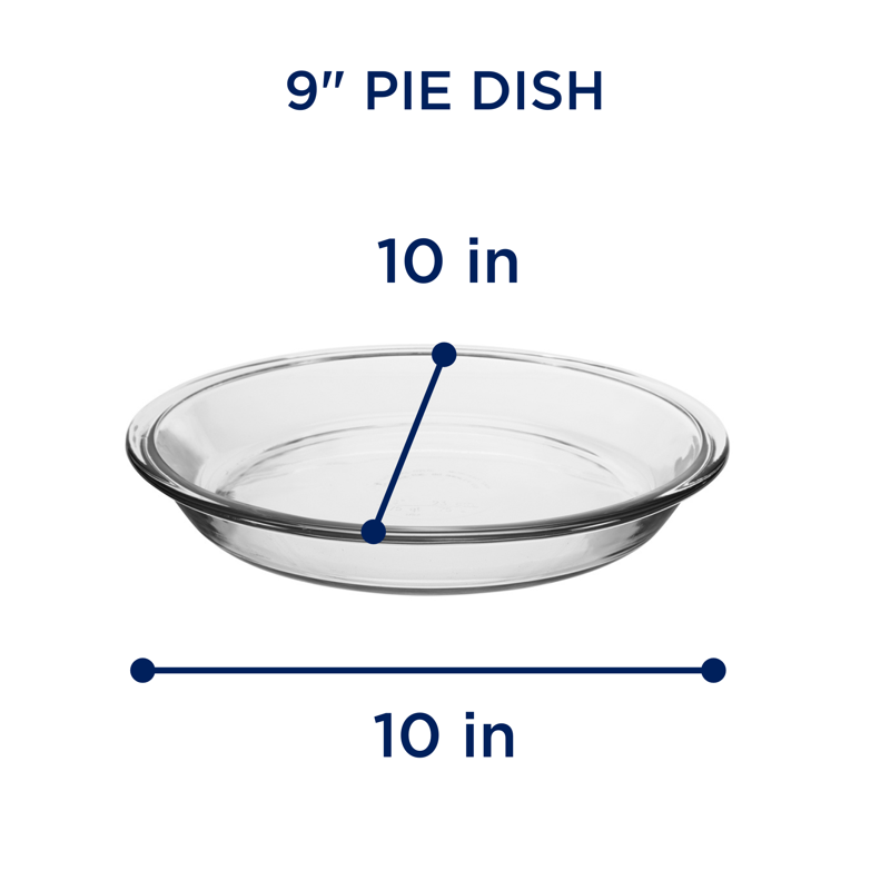 9-Inch Glass Pie Plate - 2 Pack - Durable Bakeware Set