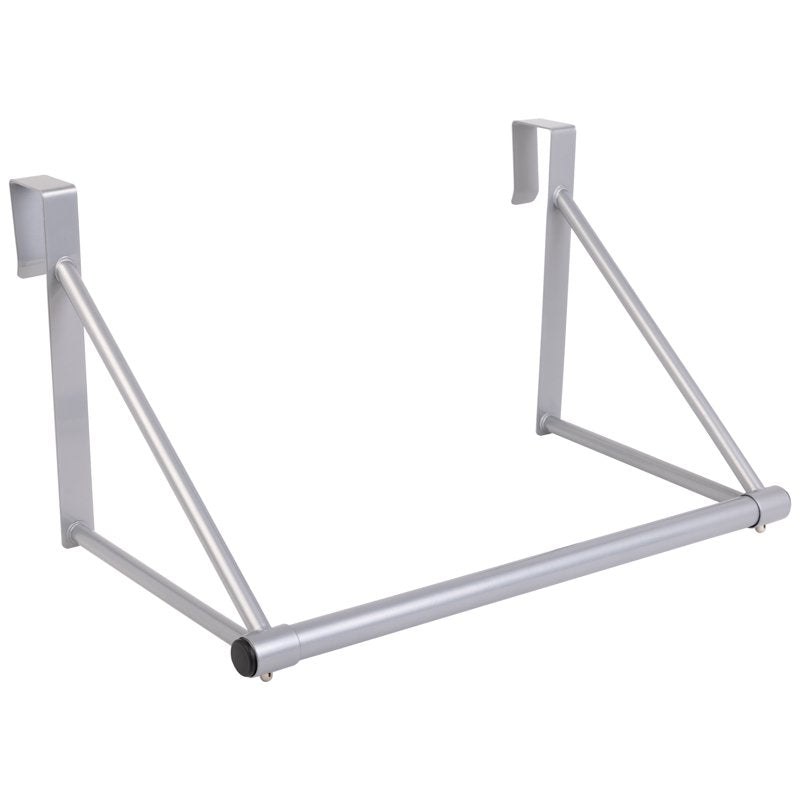 (2 Pack) Over-the-Door Hanging Organizer Rod for Closet - Silver, 17.9 in