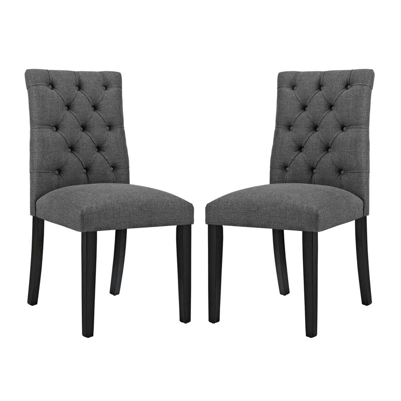 Duchess 21.5" Fabric Dining Chair Set of 2 - Gray
