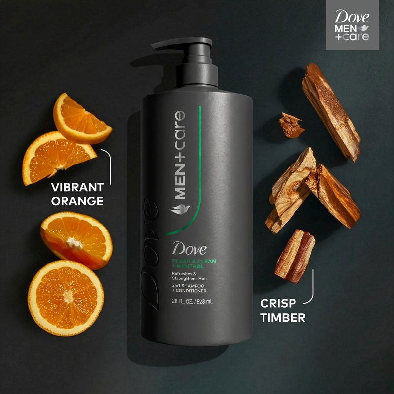 2-in-1 Men's Shampoo and Conditioner, Strengthening & Refreshing, 28 fl oz