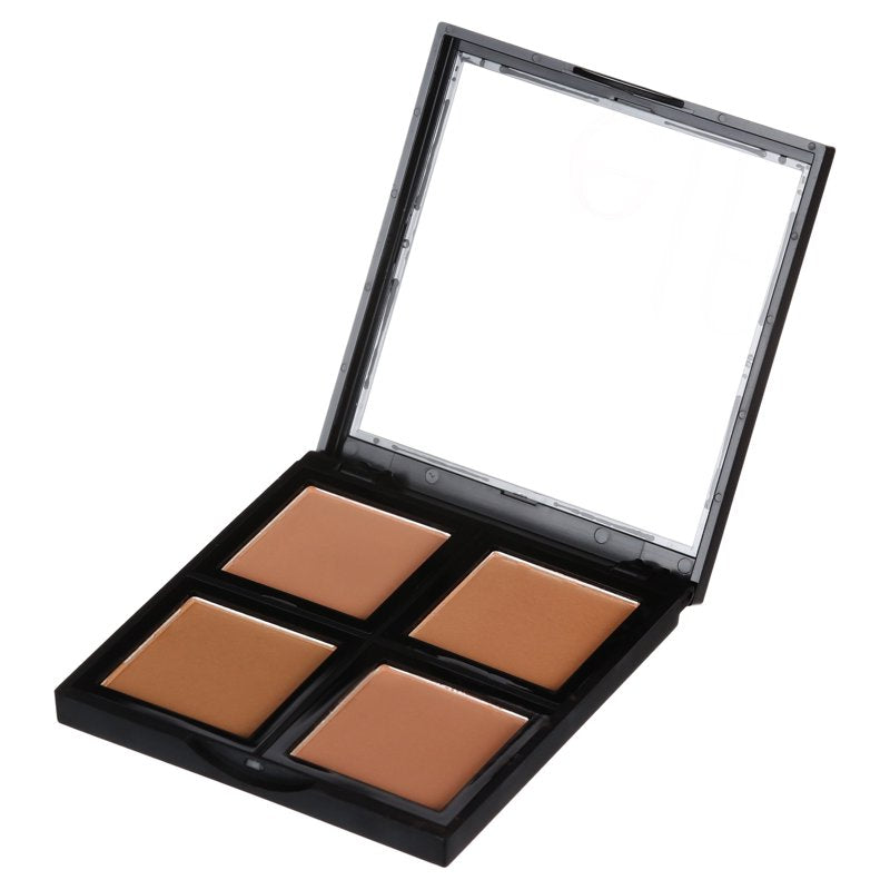 4-Color Powder Bronzer Palette for Contouring and Highlighting
