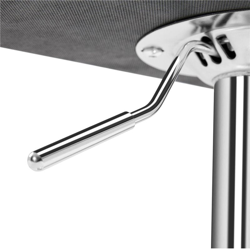 Height Adjustable PU Leather Bar Stool with Backrest - White